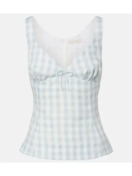 Lniany top Faithfull niebieski