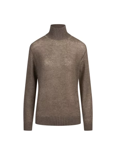 Sweter Ballantyne z wysokim kołnierzem brązowy