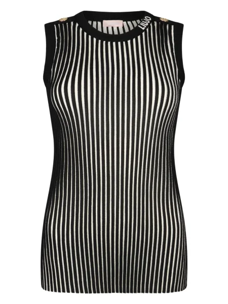 Top Liu Jo cu dungi tricotate negru