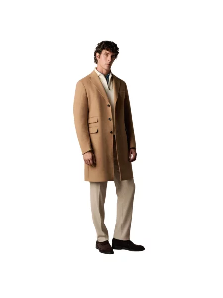 Płaszcz Brooks Brothers wełniany brązowy