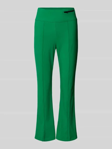 Spodnie sportowe o luźnym kroju z szerokim pasem Marc Cain zielone