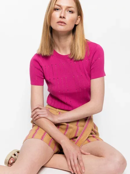 Sweter Deni Cler Milano różowy