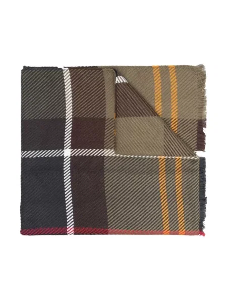 Szal z naszywką z logo model BLAIR TARTAN' Barbour brązowa
