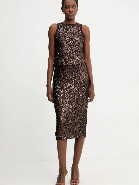 Спідниця Marella midi пряма коричневий