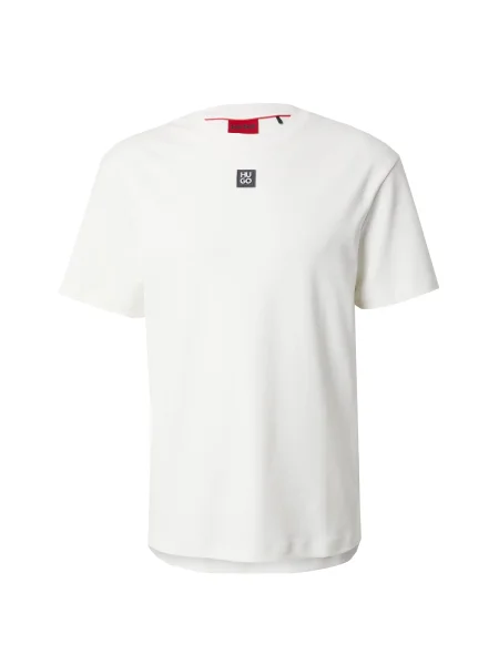 HUGO Tricou Dalile gri închis / natural alb