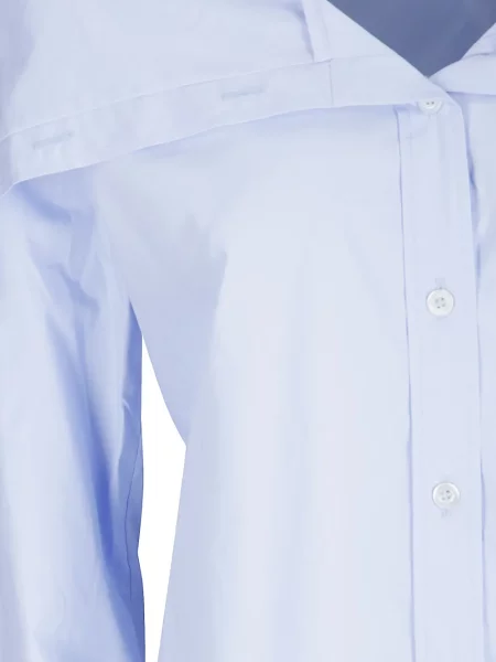Cămașă 7 For All Mankind din poplin albastru