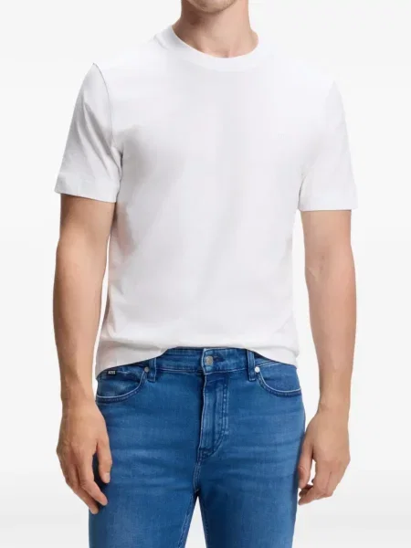 Tricou Boss cu broderie alb
