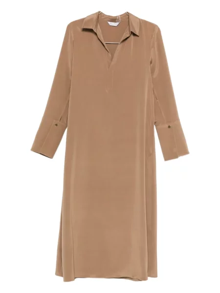 Μεταξωτή κοστούμι φόρεμα Max Mara καφέ