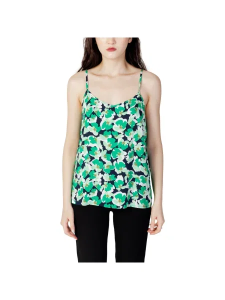 Top Jacqueline De Yong cu model floral albastru