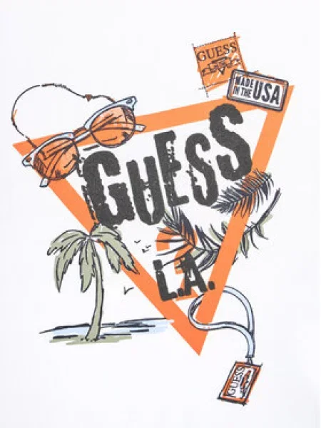 Guess Majica Regular Fit bela