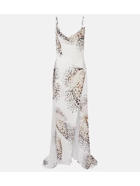 Rochie maxi Blumarine cu model floral alb