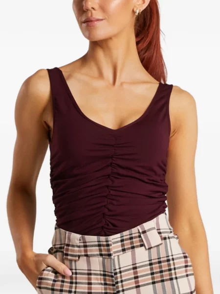 Top Liz Skorsis cu volane violet