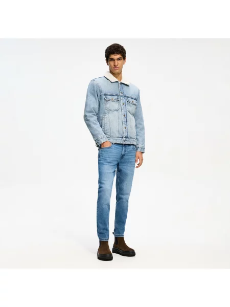 Reserved Slim cropped farmer kék