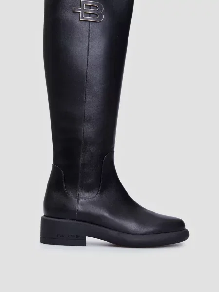 Кожаные сапоги Baldinini черные