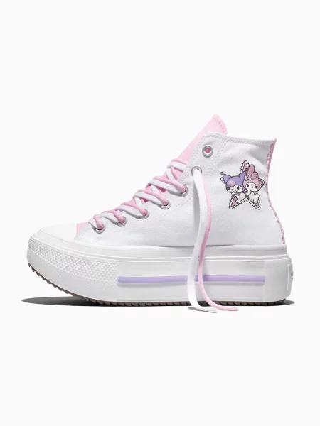 Converse x Hello Kitty Chuck Taylor All Star Lift Double Stack HI trampki białe