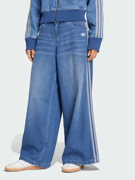 Широкі джинси adidas Adicolor комбінований верх синій