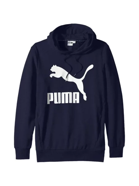 Hanorac cu glugă Puma din fleece cu autograf albastru