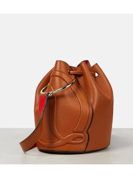 Geantă bucket Christian Louboutin din piele maro