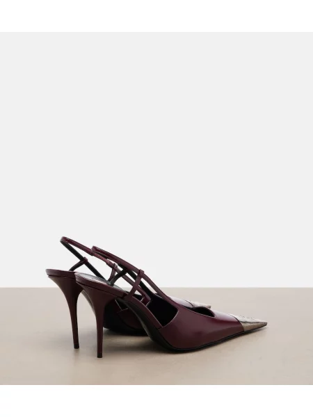 Pantofi cu toc Saint Laurent din piele slingback