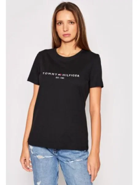 Tommy Hilfiger Póló Heritage C-Nk fekete