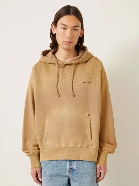 Golden Goose Mikina S Kapucí Journey S Cvočky béžová