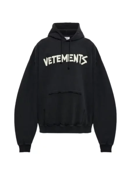 Hanorac cu glugă Vetements cu imagine negru