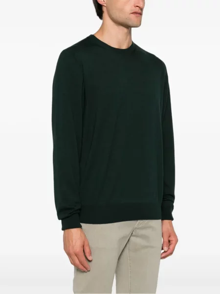 Pulover Canali cu decolteu rotund verde
