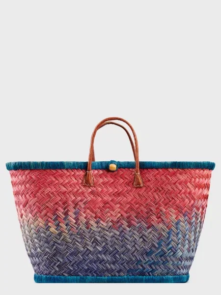 Le Comptoir de la plage Aravola Пляжна сумка Червоний/синій Солома червона