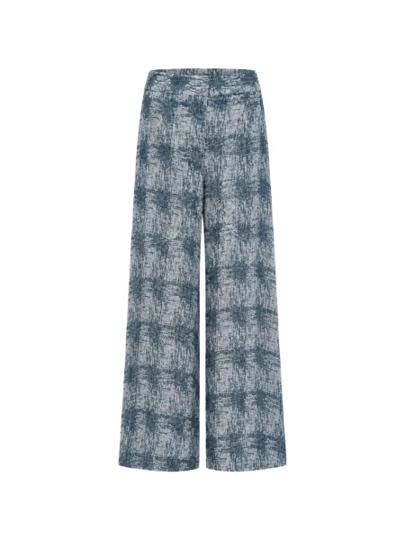 Pantaloni palazzo Jbq cu imagine cu imprimeu abstract albastru