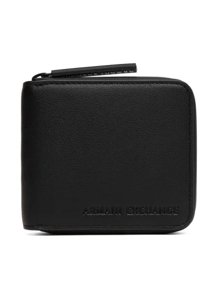 Armani Exchange portfel z imitacji skóry czarny