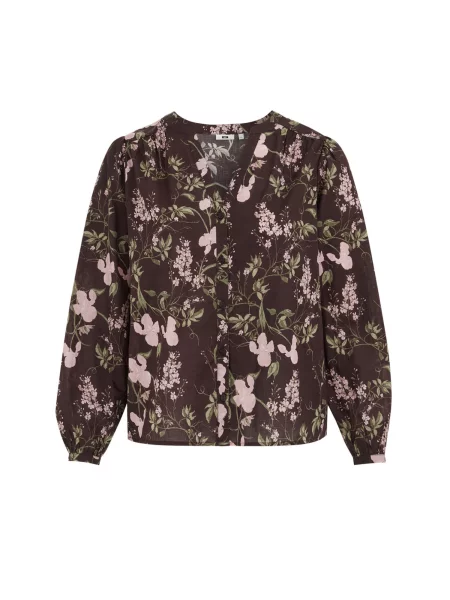 WE Fashion Bluză maro închis roz verde