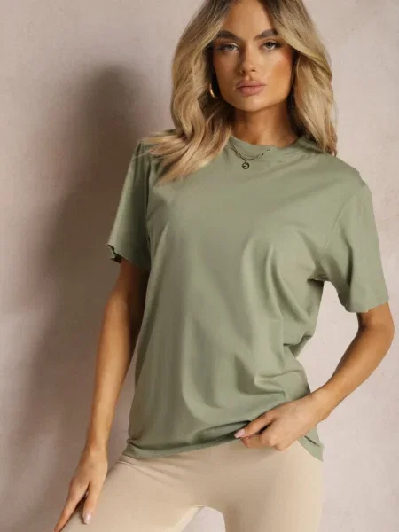 Tricou Clasic din cu Mâneci Suflecate Oboea verde