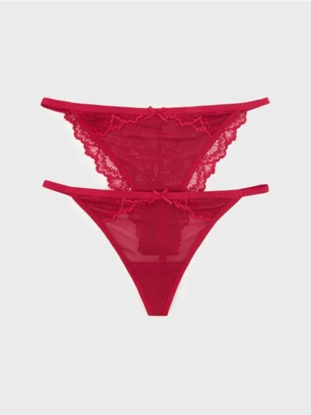 Труси з мереживом 2 пари червоний