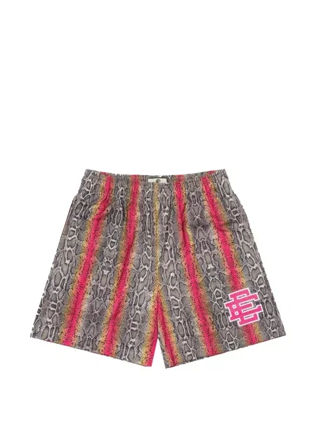 Pantaloni scurți Eric Emanuel cu model piele de șarpe gri