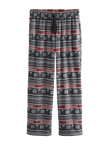 Next Spodnji del pižame temno rdeča / črna bela