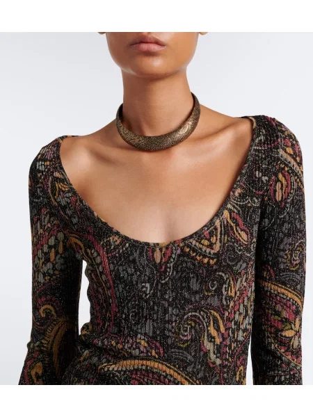 Top Etro tricotate cu model paisley