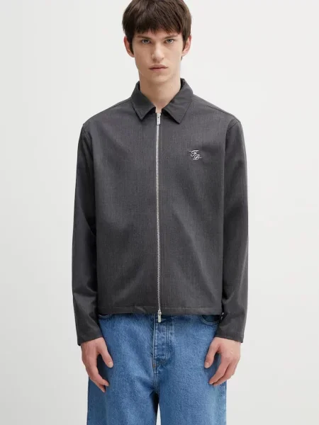 Filling Pieces jachetă din amestec de lână Twill Wool gri