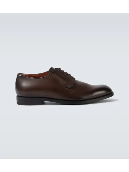 Pantofi derby Zegna din piele maro