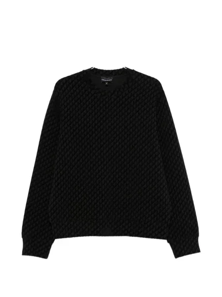 Pulover Emporio Armani cu decolteu rotund negru