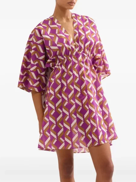 Rochie Eres cu imagine cu imprimeu geometric de costum violet