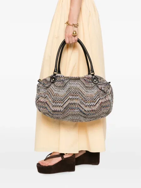 Geantă shopper Missoni tricotate gri