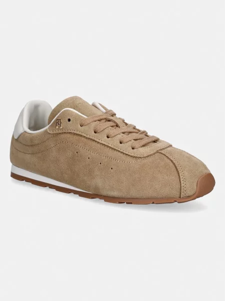 Tommy Hilfiger TH BELLA LOW RUNNER SUEDE sneakers pentru femei din piele întoarsă bej