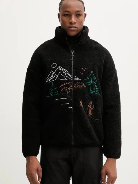 Fleecová mikina Picture Hafdals Embro s aplikací černá