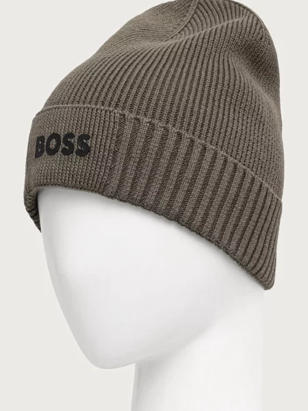 Шерстяная шапка Boss Green зеленая