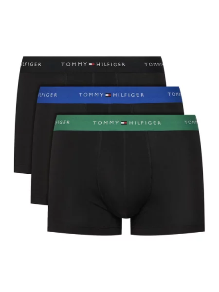 Majtki i obcisłe bokserki z mieszanka bawełny w zestaw 3 szt. Tommy Hilfiger czarne