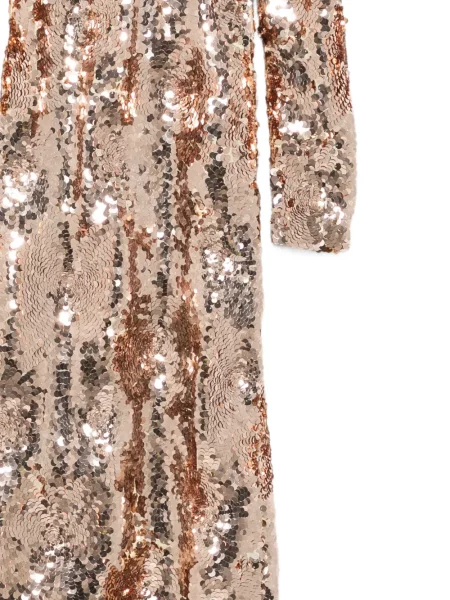 Lung rochie maxi Rabanne cu paiete roz