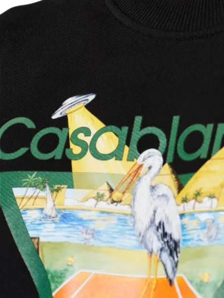 Hanorac Casablanca cu imagine negru