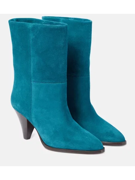 Cizme scurte Isabel Marant din piele de căprioară albastru