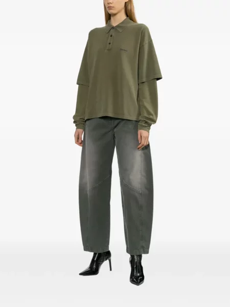 Zwężane dżinsy Halfboy zwężany zielony