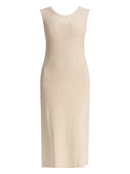 Rochie fără mâneci Sandbeige fără mâneci tricotate de costum